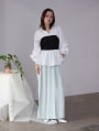【cestmignon_mauセレクト】【U150～Lサイズあり】ポケット付ハイウエストスラックスパンツ