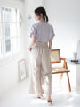 【cestmignon_mauセレクト】【U150～Lサイズあり】ポケット付ハイウエストスラックスパンツ
