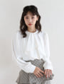 配色ボウタイ2way長袖ブラウス