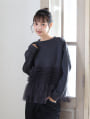 【MARIAセレクト】 チュールデザインダンボールプルオーバー