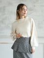 【ウォッシャブル】【M・Lサイズあり】袖口パールボタン付ニット