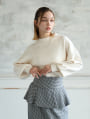 【ウォッシャブル】【M・Lサイズあり】袖口パールボタン付ニット