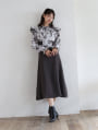 【U150サイズあり】フラワープリントボウタイドッキングワンピース