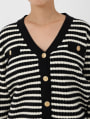 ボーダー金ボタンニットカーディガン