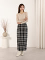 チェック柄バックスリットナロースカート