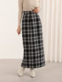 【kanaセレクト】 【U150サイズあり】チェック柄バックスリットナロースカート
