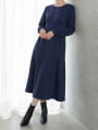  【U150サイズあり】ウエストタックワンピースサイドポケット付