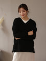 裏起毛Vネックカットソー