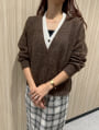 レイヤード風ニットカーディガン