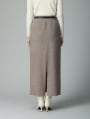 ベルト付きニットIラインスカート
