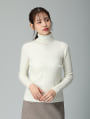 リブハイネックミックスニット