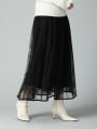 裾パイピングプリントチュールスカート