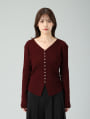 Vネックシンプルニットカーディガン