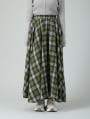 総ゴムチェックフレアスカート