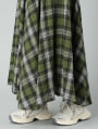 総ゴムチェックフレアスカート