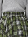 総ゴムチェックフレアスカート