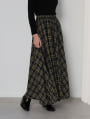 総ゴムチェックフレアスカート