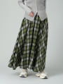 総ゴムチェックフレアスカート
