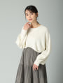 ラメ混ファンシーヤーンボリュームスリーブニット