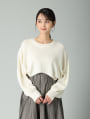 ラメ混ファンシーヤーンボリュームスリーブニット