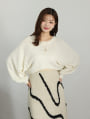 ラメ混ファンシーヤーンボリュームスリーブニット