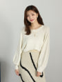 ラメ混ファンシーヤーンボリュームスリーブニット