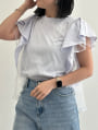 チュールフリルTシャツ
