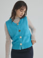 リネンタッチボタンデザインニットベスト