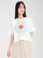 ビッグフラワープリントTシャツ