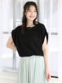 【接触冷感】袖口折り返しデザインTシャツ
