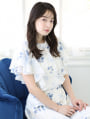 シフォン花柄フリルブラウス