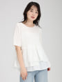 【接触冷感】アシンメトリードッキングTシャツ