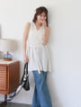 リネンタッチタイ付きチュニック