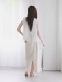 バックデザインフリルスリーブドットブラウス