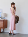 バックリボンVネックノースリワンピース