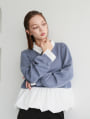 【cestmignon_mauセレクト】ダンボール衿付き切り替えドッキングプルオーバー