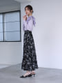 【U150サイズあり】フラワープリントフレアロングスカート