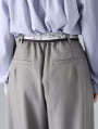 【U150サイズあり】スカーフ付きタックワイドパンツ