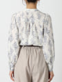 フラワープリントパールフリルブラウス