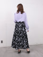 フラワープリントバックゴムフレアスカート