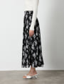 フラワープリントバックゴムフレアスカート