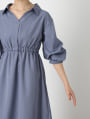 ウエスト切替タックスリーブワンピース