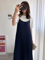 【miyopuセレクト】 バッククロスプリーツキャミワンピース