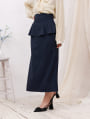 ファスナー付きペプラムナロースカート