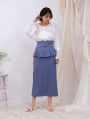 ファスナー付きペプラムナロースカート