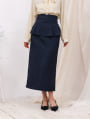 ファスナー付きペプラムナロースカート