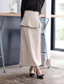 ファスナー付きペプラムナロースカート
