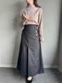 折り返しデザインロングスカート
