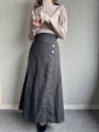 折り返しデザインロングスカート