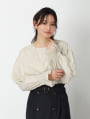 袖口シャーリングプルオーバーブラウス